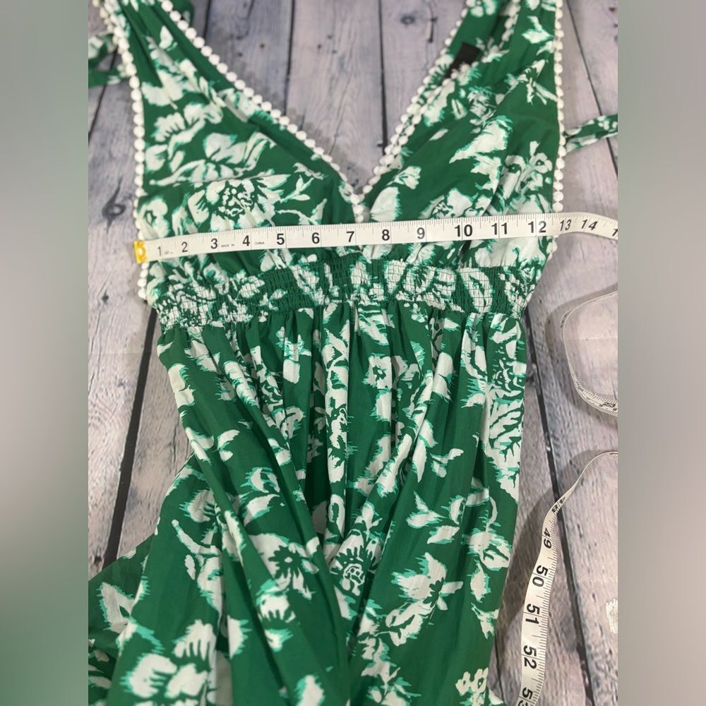 Lulus Sweet Spectacle Green Floral Tie-Strap Boho Wedding Party Maxi Dress S - Picture 9 of 13
